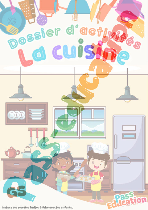 Exercice Cahier de vacances La cuisine : GS - Grande Section