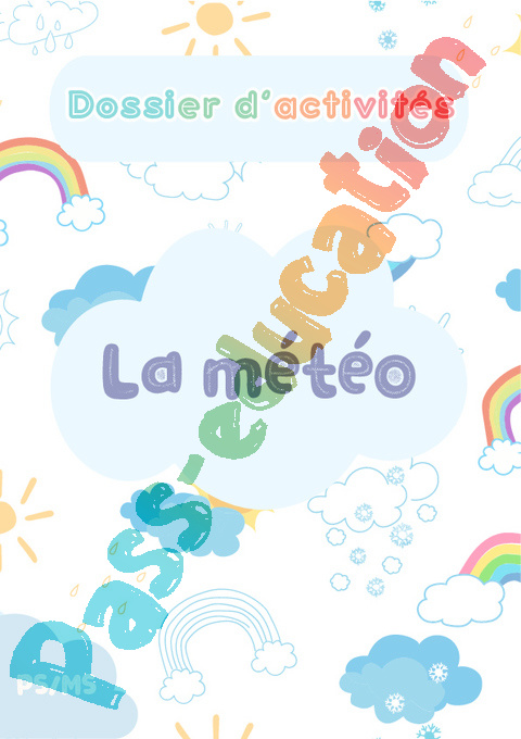 Exercice Cahier de vacances La météo : PS - Petite Section
