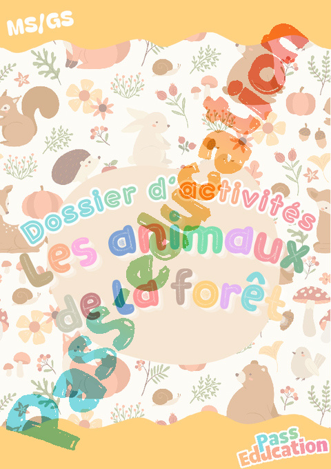 Exercice Cahier de vacances Les animaux de la forêt - Cahier de vacances Animaux & environnement : GS - Grande Section