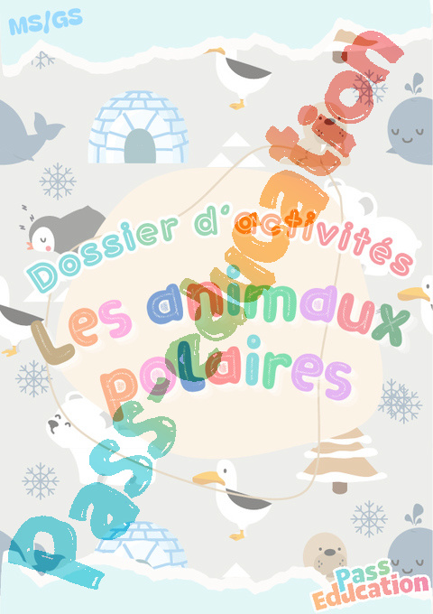 Exercice Cahier de vacances Les animaux polaires - Cahier de vacances Animaux & environnement : GS - Grande Section