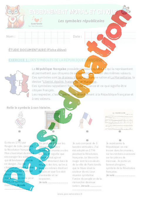 Exercice Citoyenneté et nationalité : CM2