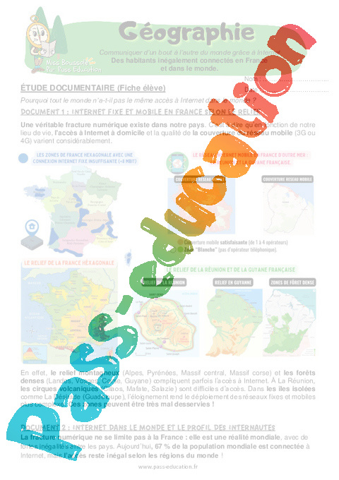 Exercice Communiquer dans le monde avec Internet : CM2
