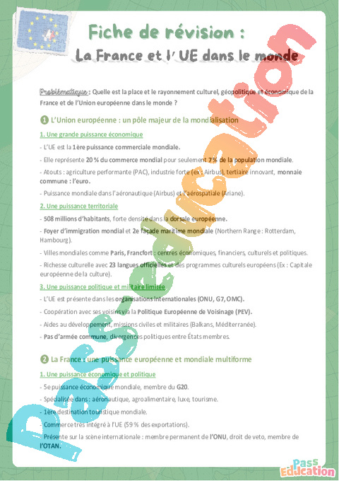 Exercice Géographie : 3ème