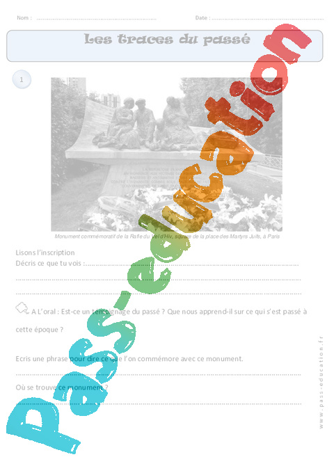 Exercice L'histoire de France : CP