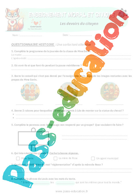 Exercice Liberté et droits fondamentaux : CM2