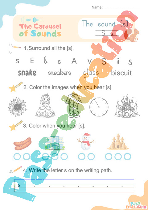 Exercice Phonologie - Anglais : GS - Grande Section