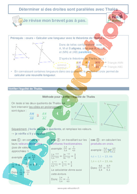 Exercice Reconnaître des parallèles : 3ème