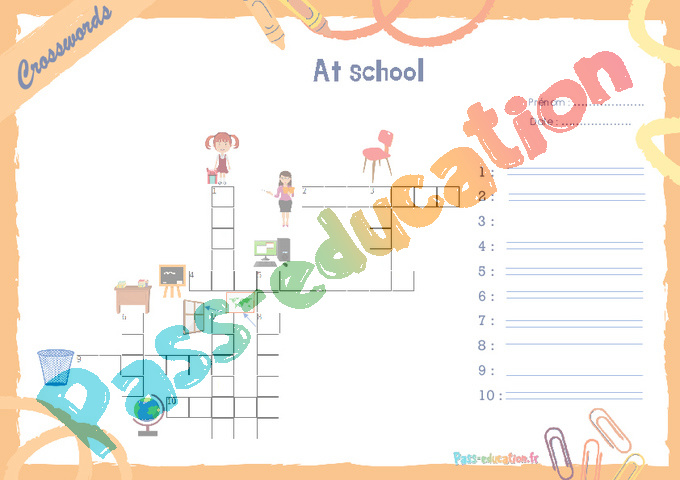 Exercice School - Anglais : CM2