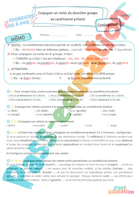 Leçon, exercice et évaluation :<br/> 2e groupe : CM2