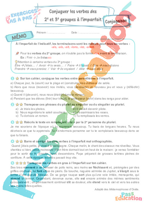 Cours et exercice : 2e groupe : 6ème