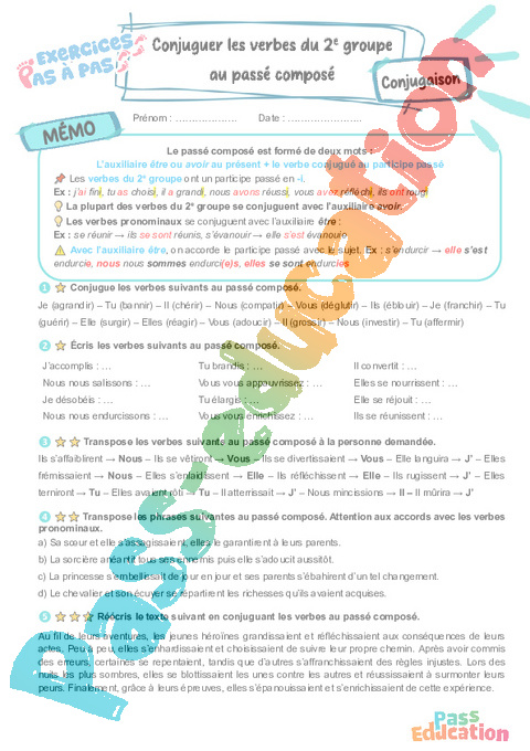 Cours et exercice : 2e groupe : 6ème