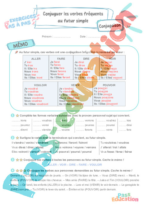 Leçon, exercice et évaluation :<br/> 3e groupe : CE2