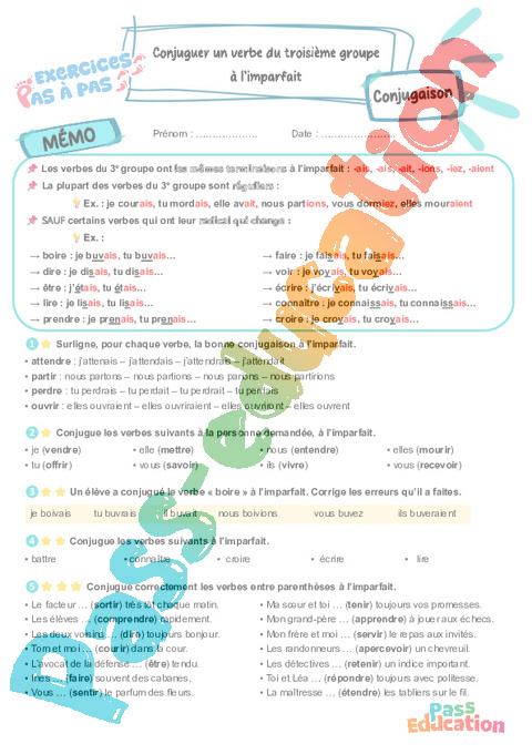 Leçon, exercice et évaluation :<br/> 3e groupe : CM2