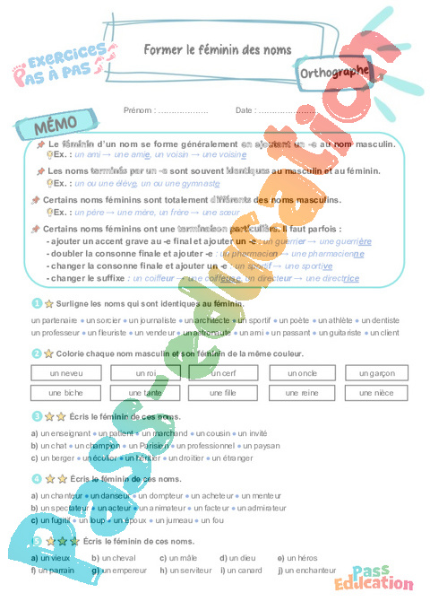 Leçon, exercice et évaluation :<br/> Accord du nom / pluriels particuliers : CM2