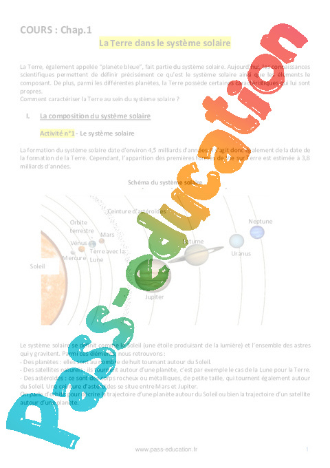 La Terre Dans Le Syst me Solaire 5 me Exercices Cours valuation La Terre Dans Le Syst me Solaire 5 me Exercices Cours valuation