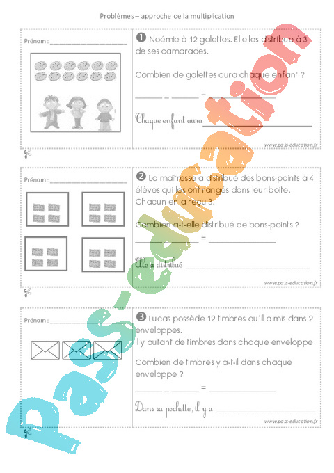Leçon, exercice et évaluation :<br/> Multiplicatifs : CP