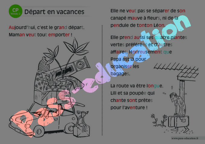 Leçon, exercice et évaluation :<br/> Niveau 2 : CP