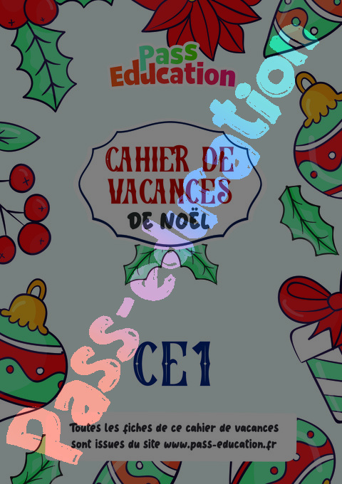 Cahier de vacances - Cahier de vacances Noël : CE1 en libre téléchargement