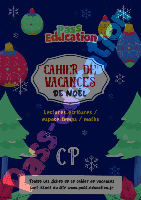 Cahier de vacances - Cahier de vacances Noël : CP en libre téléchargement