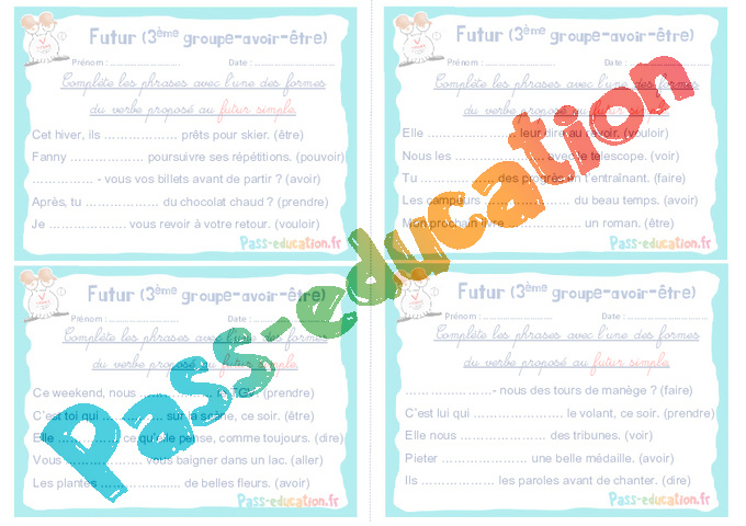 Billets rituels : Être Avoir : CM2