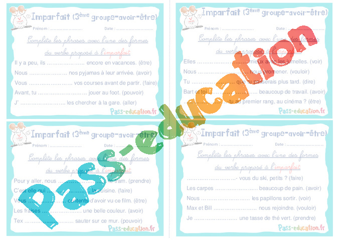 Billets rituels : Être Avoir : CM2