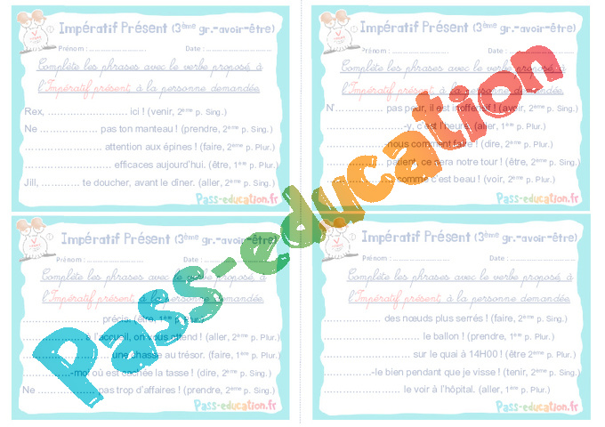 Billets rituels : Être Avoir : CM2