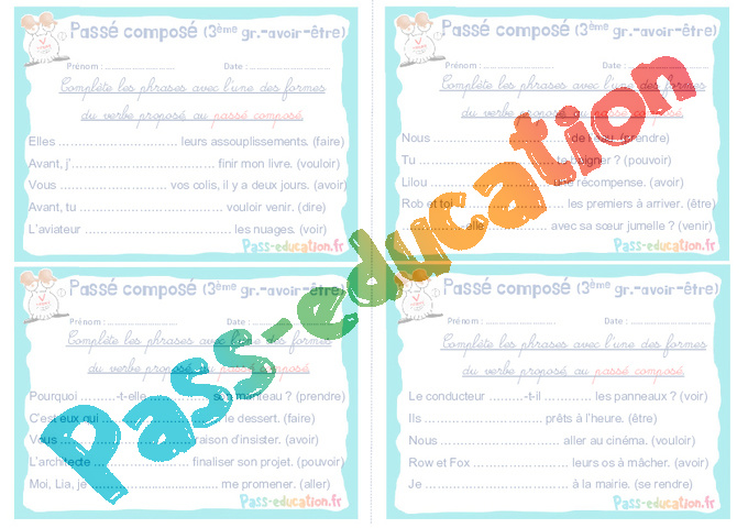 Billets rituels : Être Avoir : CM2