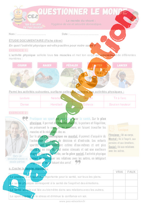Leçon, exercice et évaluation :<br/> Sciences et technologie - Nouveau programme : CE2