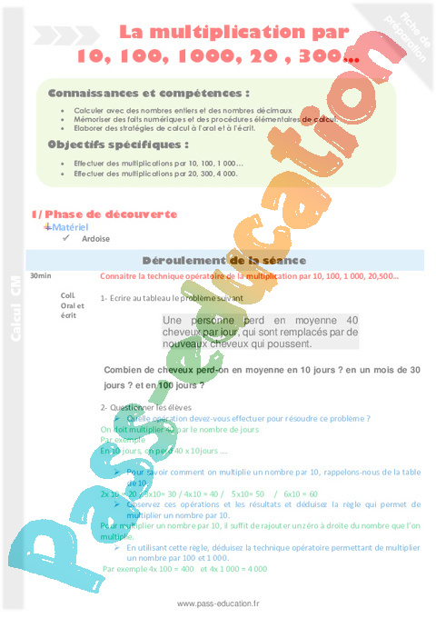S quence Fiche De Pr paration Calculs CM1 Pdf Imprimer S quence Fiche De Pr paration Calculs CM1 Pdf Imprimer