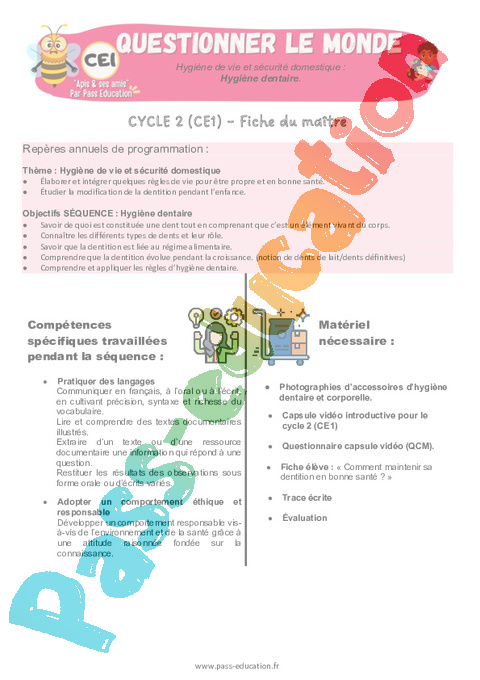 Séquence - Fiche de préparation Sciences et technologie - Nouveau programme : CE1