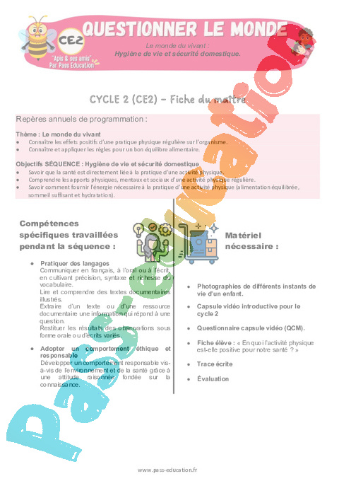 Séquence - Fiche de préparation Sciences et technologie - Nouveau programme : CE2