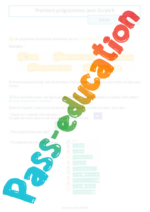 Séquence - Fiche de préparation Scratch : 5ème