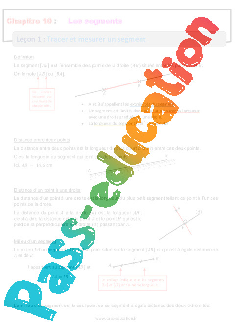 Séquence - Fiche de préparation Segments : tracer, mesurer, comparer : 6ème