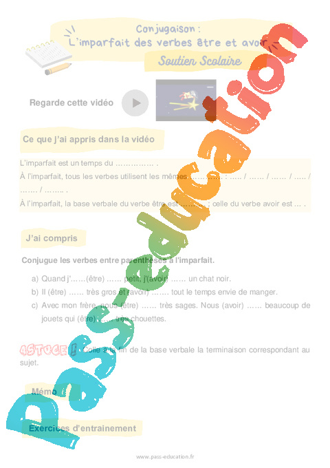 Révision, soutien scolaire - Être Avoir : CE1