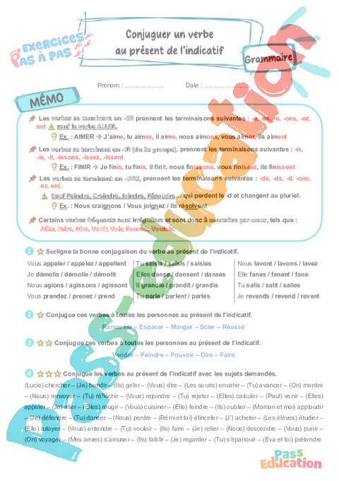 Leçon, exercice et évaluation :<br/> Tous les groupes : CE2