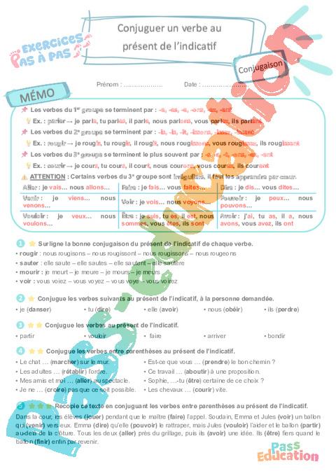 Leçon, exercice et évaluation :<br/> Tous les groupes : CM2