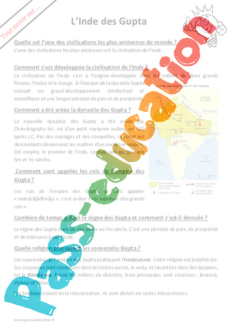 Question - Réponse ? Inde : 6ème