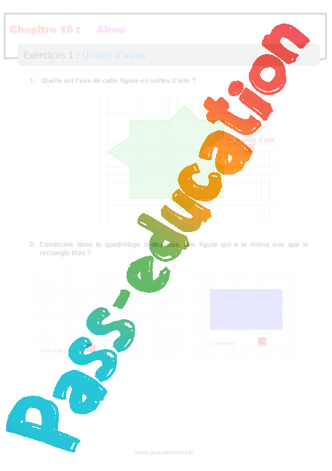 Cours et exercice : Unités d'aire / Conversions : 6ème