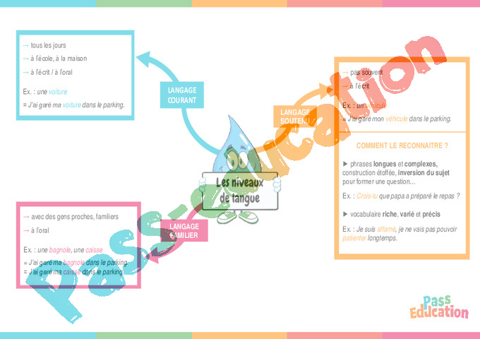 Leçon, exercice et évaluation :<br/> Niveau de langue : CE2