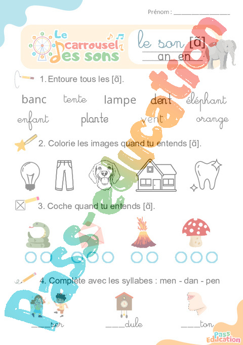 Leçon, exercice et évaluation :<br/> Son complexe, confusion : CP