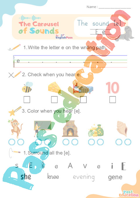 Leçon, exercice et évaluation :<br/> Voyelles longues - Anglais : GS - Grande Section