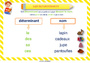 Affichage pour la classe Déterminants et pronoms : CE1