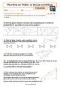 Evaluation Théorème de Thalès et sa réciproque : 3ème