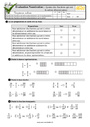 Evaluation Quiz / Qcm : Fractions simples et décimales et droite graduée : CM1
