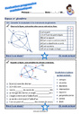 Leçon, exercice et évaluation :<br/> Vocabulaire de géométrie : Cycle 3