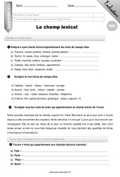 champ lexical exercices PDF Cours,Exercices ,Examens