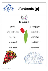Son p – Affiche pour la classe : 1ere, 2eme Primaire