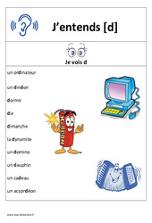 Son d – Affiche pour la classe : 1ere, 2eme Primaire