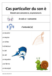 Son è – Devant une consonne – Affiche pour la classe : 1ere, 2eme Primaire