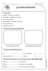 Synonymes 2eme Primaire Exercice Evaluation Revision Lecon Pass Education